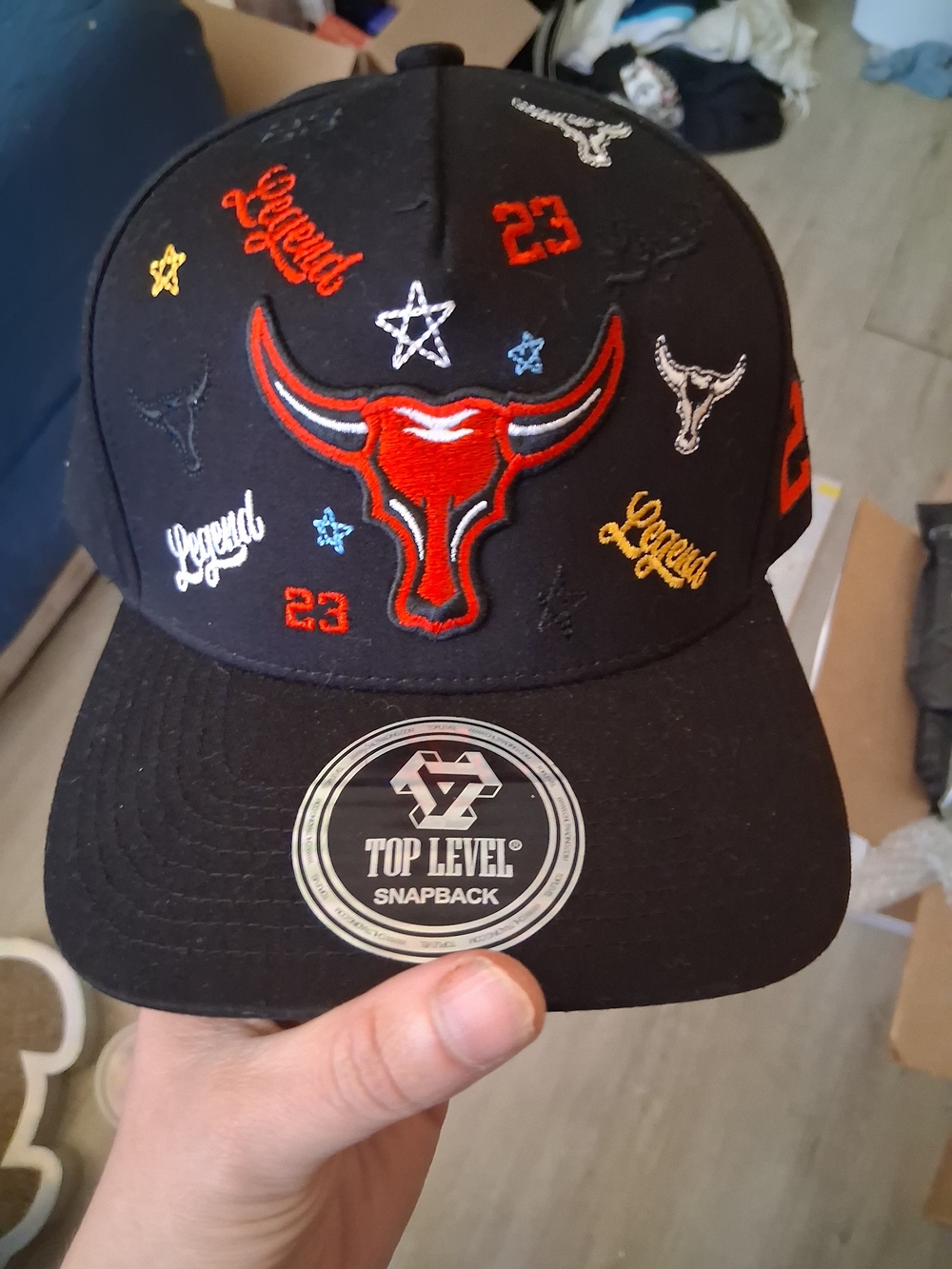 NBA Chicago Bulls Legend #23 Snapback Hat with  Bulls Patch&Embroidered Accents